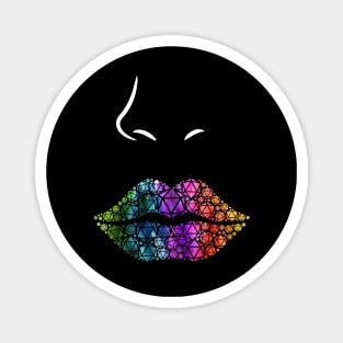 Dungeon Mistress - rainbow & white - LGBTQ+ ttrpg dice Magnet